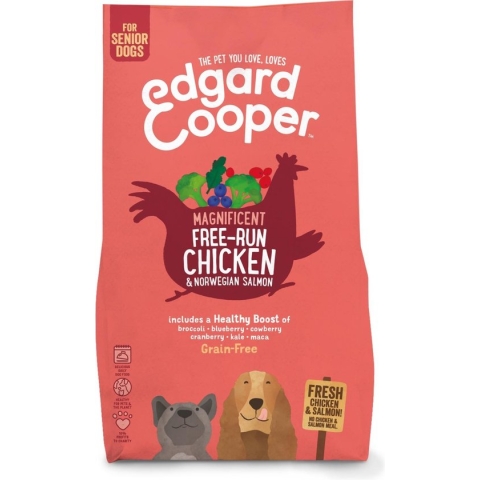 Edgard & Cooper Verse scharrelkip & Noorse zalm Brok - Voor senior honden - Hondenvoer - 2.5kg