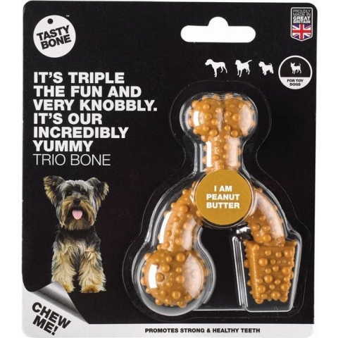 Tasty Bone trio bone toy peanut butter