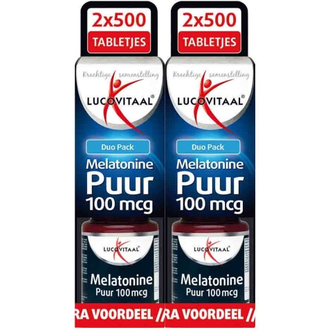 Gratis Verzending: 2x Lucovitaal Melatonine 100mcg DUO Pack 2x500 tabletten