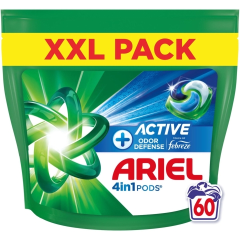 Ariel 4in1 Wasmiddel Pods Actieve Geurbestrijding 60 stuks