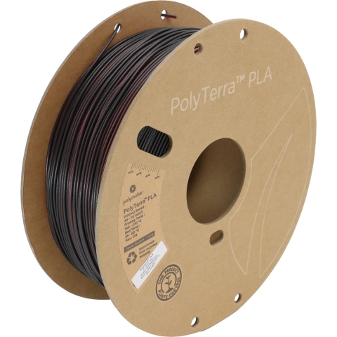 Polymaker PA04022 Dual Filament PLA kunststof Gering kunststofgehalte, Mat 1.75 mm 1000 g Shadow Red, Zwart, Rood PolyTerra™ 1 stuk(s)