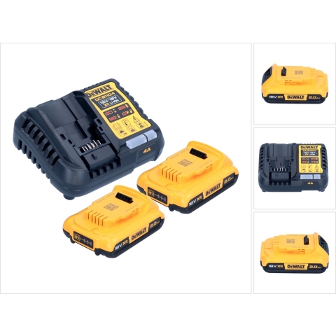 DeWALT DCB1104D2 18V Li-ion XR Accu Starterset (2x 2.0Ah) + Lader
