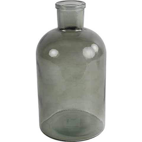 Vaas glas grijs 14x14x27cm