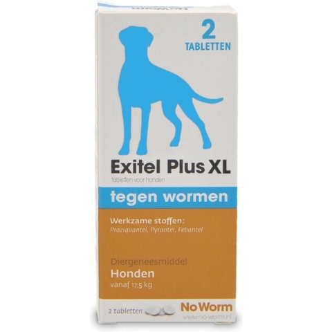 Exil No Worm Ontwormingsmiddel - Grote Hond - 2 Tabletten