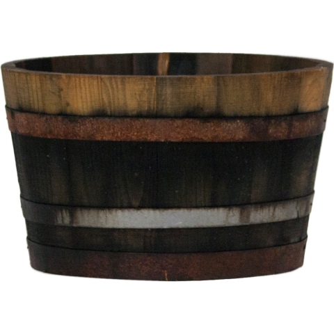 Bloembak 1/2 van 100 L oud - Vatenhandel stijf