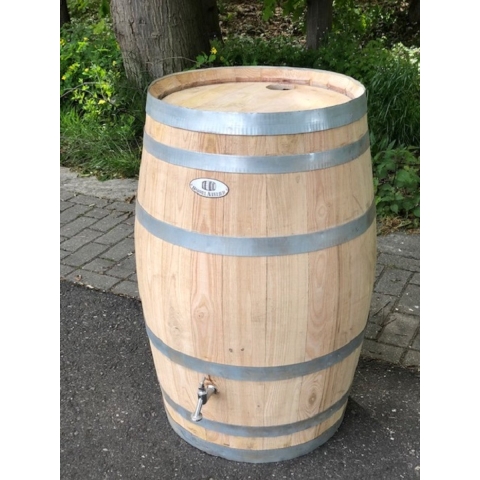 Regenton 50 liter nieuw met vulgat in deksel en verchroomde kraan - Vatenhandel stijf