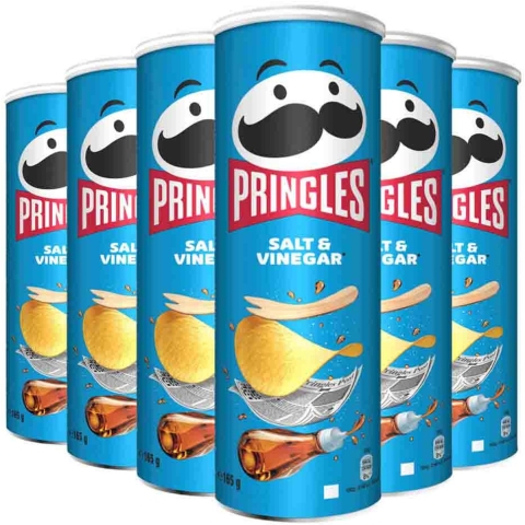 6x Pringles Chips Salt&Vinegar 165 gr