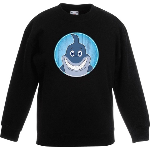 Sweater haai zwart kinderen 14-15 jaar (170/176) -