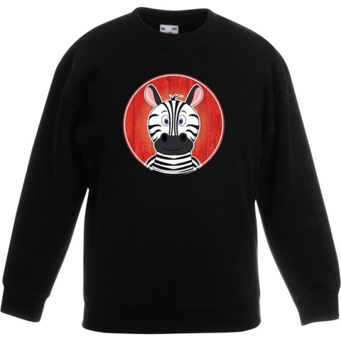 Sweater zebra zwart kinderen 7-8 jaar (122/128) -