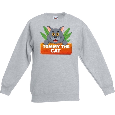 Sweater grijs voor kinderen met Tommy the Cat 9-11 jaar (134/146) -