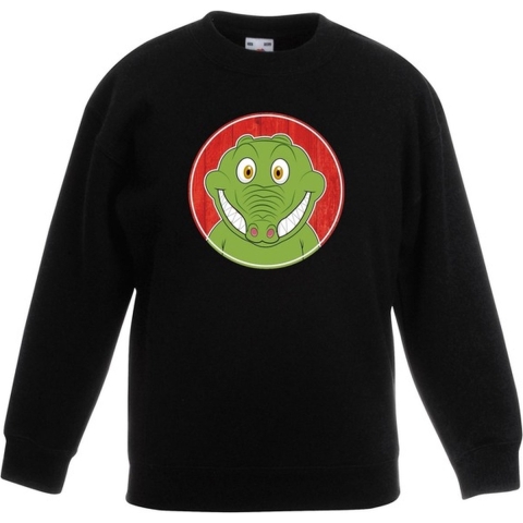 Sweater krokodil zwart kinderen 12-13 jaar (152/164) -