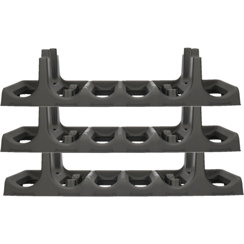 EDA Wijnflessen rek - 3x laags - kunststof - 18x flessen - L60 x B22 x H14 cm - Wijnrekken -