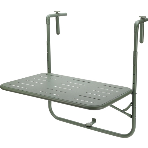 Progarden Balkon tafel - metaal - donkergroen - 60 x 43 cm - Inklapbaar - Hoogte verstelbaar -