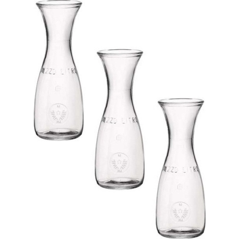 Pasabache water karaffen van 0,5 liter - Set van 4x stuks - glas - transparant - Sapkannen/waterkann -