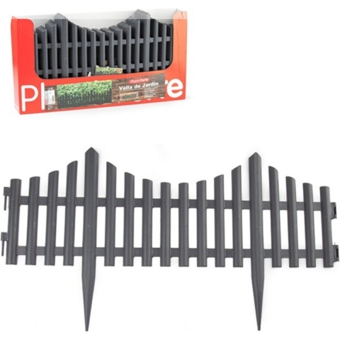 36x stuks flexibele graskant/tuin rand/kantopsluiting hekjes van 60 cm donkergrijs -