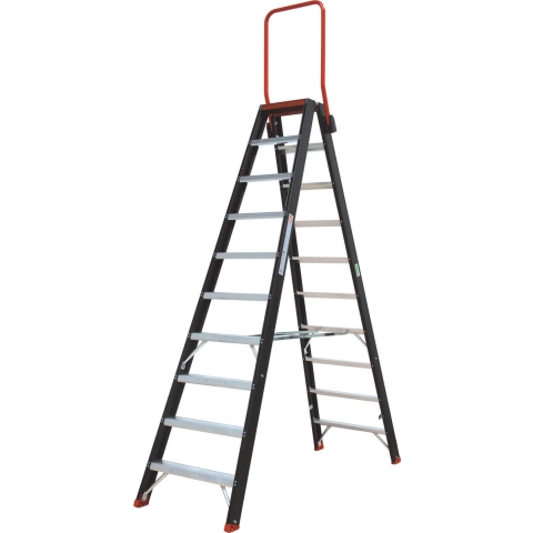 Altrex Taurus TDO 10 Dubbele Trap - Aluminium Met Coating - 2 X 10 Treden - Max. Werkhoogte 4.35 M.