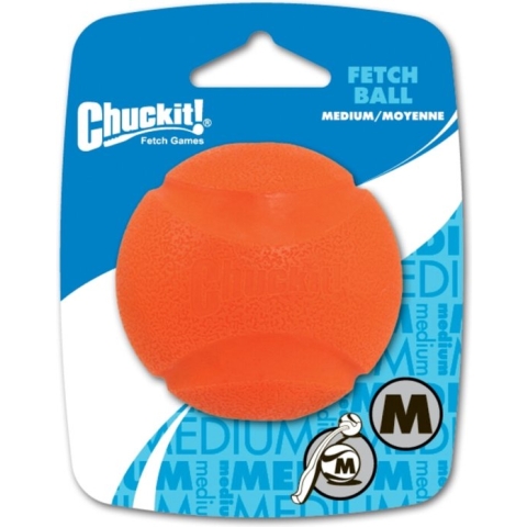 Chuckit! Fetch Ball - Hondenspeelgoed - Hondenbal - Natuurlijk Rubber - Medium - Ø6 cm - Oranje - 1 Stuks
