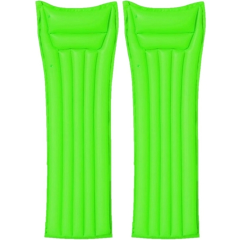 Set van 2x stuks bestway basic opblaasbaar luchtbed groen 183 cm volwassenen -