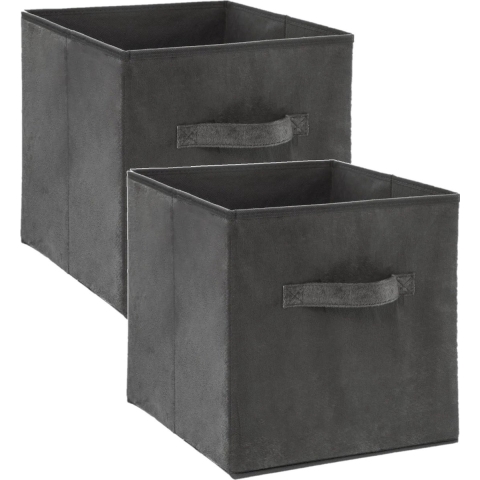 Opbergmand/kastmand - Set van 2x stuks - grijs - 29 liter - 31 x 31 x 31 cm - Opbergboxen - Vakkenka -