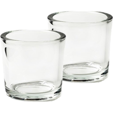 Kaarsenhouder - Set van 8x stuks - Waxinelichtjeshouder - transparant - glas - 12 cm -