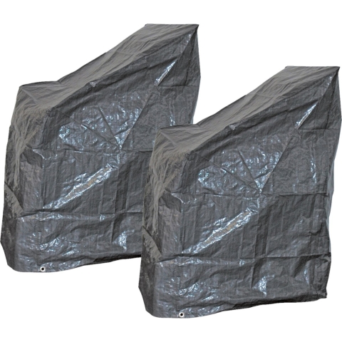 2x stuks lesli living beschermhoes - stapelstoelen - grijs - 68 x 120 cm- tegen vuil en vocht -