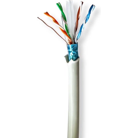 Nedis CCBG8526GY305S Netwerk Kabel Rol Cat6 Solid F/utp Koper 305.0 M Binnenshuis Rond Lszh Grijs Gift Box
