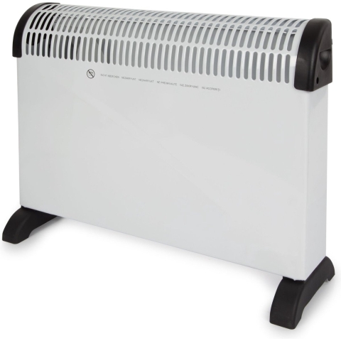 Perel Convectorkachel met turboventilator,, elektrische verwarming, elektrische kachel, radiator met drie warmtestanden voor ruimtes tot 60 m³, voor binnen, thermostaat, 2000 W