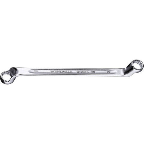 Stahlwille Dubbele ringsleutel | 17 x 19 mm 270 mm | diep gebogen | 1 stuk - 41041719 41041719