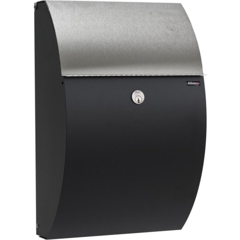 Allux Brievenbus 7000 Zwart/Rvs Klep - 40700035