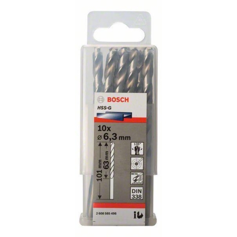 Bosch Accessoires Metaalboren HSS-G, Standard 6,3 x 63 x 101 mm 10st - 2608585498