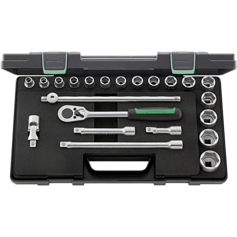 Stahlwille Dopsleutelset | 22-delig 1/2 inch | sleutelwijdtes 10-32 mm | aantal tanden 36 6-Kant | 1 stuk - 96031448 96031448
