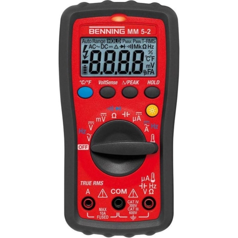 Benning Multimeter | 0,1 mV-600 V AC/DC | WAAR RMS | 1 stuk - 044071 - 044071