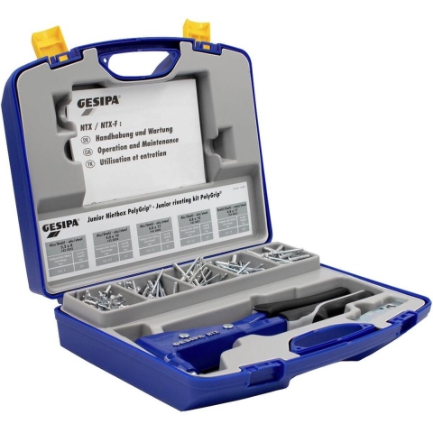 Gesipa Blindklinknagel-assortiment | 352-delig | Tang NTX en PolyGrip®-blindklinknagels a | kunststof koffer | 1 stuk - 1457662 - 1457662