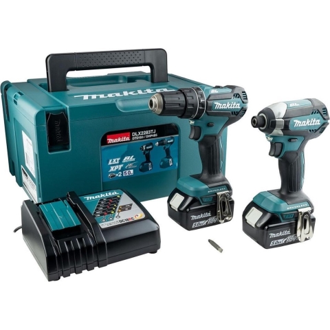 Makita DLX2283TJ combiset - DHP485 18v Boor- en schroefmachine + DTD153 Accu slagschroevendraaier met 5.0Ah accu&apos;s