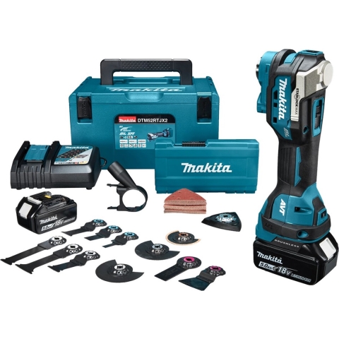 Makita DTM52RTJX2 Accu Multitool met Accessoires 18V 5.0Ah in Mbox