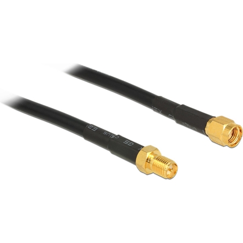 Delock WiFi-antenne Verlengkabel [1x RP-SMA-stekker - 1x RP-SMA-bus] 2.00 m Zwart