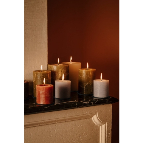 8x SPAAS Rustieke Pillarkaars± 35 branduren Lichtroze