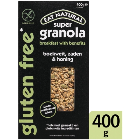 5x Eat natural Super Granola Boekweit Glutenvrij 400 gr