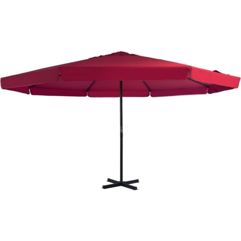 vidaXL - Parasol - met - aluminium - paal - 500 - cm - bordeauxrood