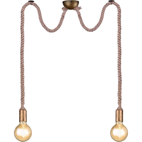 TRIO ROPE Hanglamp Antiek messing - excl. 2x E27 60W