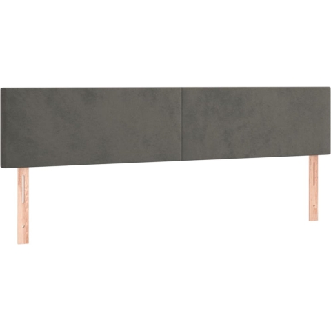 vidaXL - Hoofdborden - 2 - st - 90x5x78/88 - cm - fluweel - donkergrijs
