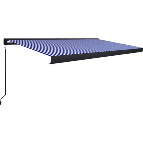 VidaXL Luifel handmatig 500x300 cm blauw en wit