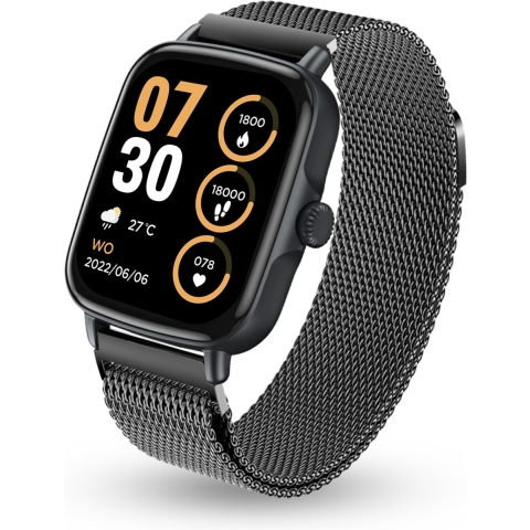 AyeWay Smartwatch met touchreen Stalen Band zwart - Waterdicht&Touchscreen - 70 Sportmodes - Met App - Smartwatch Heren&Dames,
