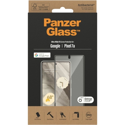 PanzerGlass Ultra-Wide Google Pixel 7A Screen Protector Antibacterieel