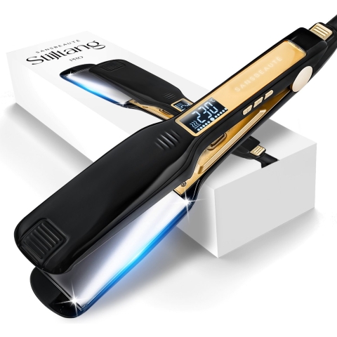 Sansbeauté® Professionele Stijltang - 2 in 1 - Krultang - Stijltangen - Hair Straightener - Snel Opgewarmd - 80℃ t/m 230℃ - Steilen&Krullen - IO