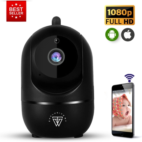 Full HD Wifi Babyfoon met Camera - Bewakingscamera - NL iOS/Android App - Zwart