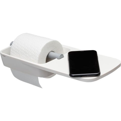 Tiger Tess - Wc rolhouder met planchet - Wit / Lichtgrijs,