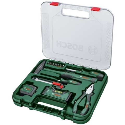 Bosch 17-delige"Universele"handgereedschapset (veelzijdige reparatieset voor thuisgebruik)