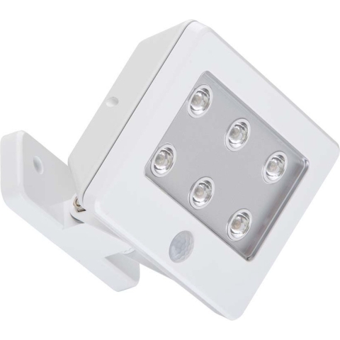 BRILONER Buitenlamp bewegingsmelder draaibare batterij - IP54 - wit - 6500K - 0,12W