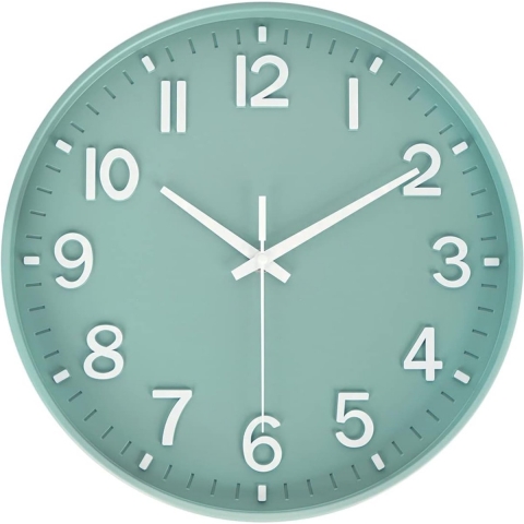 Tyme Wandklok 30cm Klok Modern - Muurklok - Analoog - Stil Uurwerk - Quartz - Beam Groen